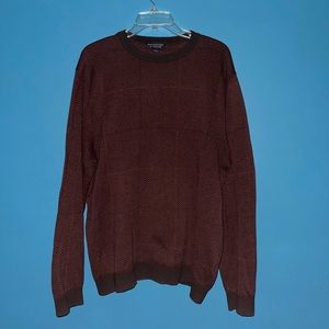 Roundtree & Yorke Men’s Cotton/Cashmere Zig-Zag Plaid Striped Pullover Sweater L